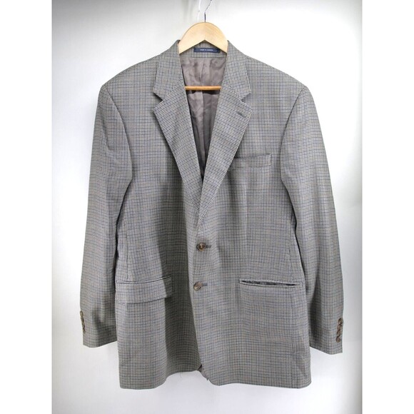 Ralph Lauren Other - Ralph Lauren Chaps Men's Blazer 43L Wool Silk Brown Houndstooth‎  Sport Coat